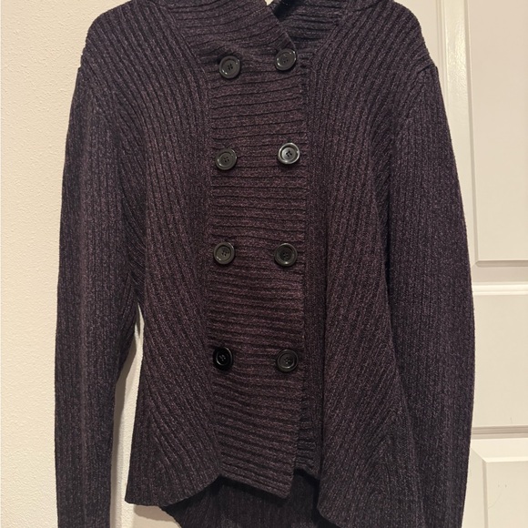 Effeci Hooded Knit Jacket Cardigan- Double Breasted - Picture 2 of 5